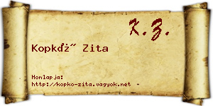Kopkó Zita névjegykártya