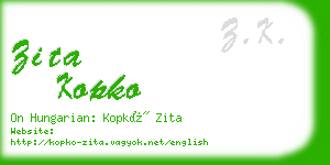 zita kopko business card